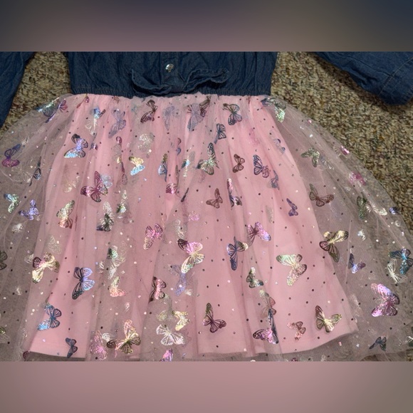 Girls Lilt size 7, size medium Blue Denim dress - Picture 4 of 5